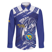 Bosnia and Herzegovina Football Custom Family Matching Puletasi and Hawaiian Shirt Go Zmajevi Mi smo uz vas Blue Version - Wonder Print Shop