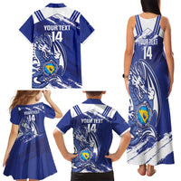 Bosnia and Herzegovina Football Custom Family Matching Tank Maxi Dress and Hawaiian Shirt Go Zmajevi Mi smo uz vas Blue Version - Wonder Print Shop