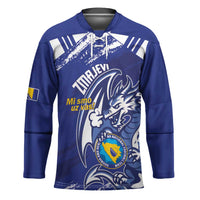 Bosnia and Herzegovina Football Custom Hockey Jersey Go Zmajevi Mi smo uz vas Blue Version - Wonder Print Shop