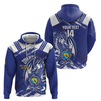 Bosnia and Herzegovina Football Custom Hoodie Go Zmajevi Mi smo uz vas Blue Version - Wonder Print Shop
