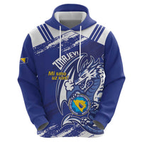 Bosnia and Herzegovina Football Custom Hoodie Go Zmajevi Mi smo uz vas Blue Version - Wonder Print Shop