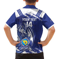 Bosnia and Herzegovina Football Custom Kid Hawaiian Shirt Go Zmajevi Mi smo uz vas Blue Version - Wonder Print Shop