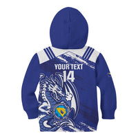 Bosnia and Herzegovina Football Custom Kid Hoodie Go Zmajevi Mi smo uz vas Blue Version - Wonder Print Shop