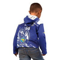 Bosnia and Herzegovina Football Custom Kid Hoodie Go Zmajevi Mi smo uz vas Blue Version - Wonder Print Shop