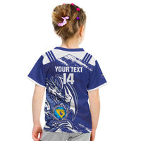 Bosnia and Herzegovina Football Custom Kid T Shirt Go Zmajevi Mi smo uz vas Blue Version - Wonder Print Shop