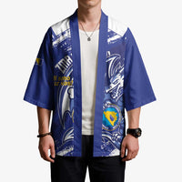 Bosnia and Herzegovina Football Custom Kimono Go Zmajevi Mi smo uz vas Blue Version - Wonder Print Shop