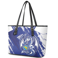 Bosnia and Herzegovina Football Leather Tote Bag Go Zmajevi Mi smo uz vas Blue Version - Wonder Print Shop
