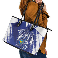 Bosnia and Herzegovina Football Leather Tote Bag Go Zmajevi Mi smo uz vas Blue Version - Wonder Print Shop
