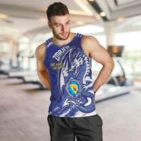 Bosnia and Herzegovina Football Custom Men Tank Top Go Zmajevi Mi smo uz vas Blue Version - Wonder Print Shop
