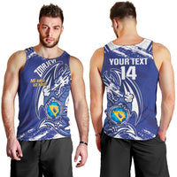Bosnia and Herzegovina Football Custom Men Tank Top Go Zmajevi Mi smo uz vas Blue Version - Wonder Print Shop