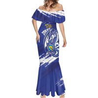 Bosnia and Herzegovina Football Custom Mermaid Dress Go Zmajevi Mi smo uz vas Blue Version - Wonder Print Shop