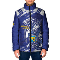 Bosnia and Herzegovina Football Custom Padded Jacket Go Zmajevi Mi smo uz vas Blue Version - Wonder Print Shop