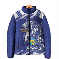 Bosnia and Herzegovina Football Custom Padded Jacket Go Zmajevi Mi smo uz vas Blue Version - Wonder Print Shop