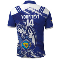 Bosnia and Herzegovina Football Custom Polo Shirt Go Zmajevi Mi smo uz vas Blue Version - Wonder Print Shop