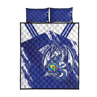 Bosnia and Herzegovina Football Quilt Bed Set Go Zmajevi Mi smo uz vas Blue Version - Wonder Print Shop