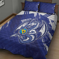 Bosnia and Herzegovina Football Quilt Bed Set Go Zmajevi Mi smo uz vas Blue Version - Wonder Print Shop