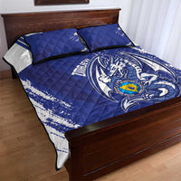Bosnia and Herzegovina Football Quilt Bed Set Go Zmajevi Mi smo uz vas Blue Version - Wonder Print Shop