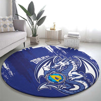 Bosnia and Herzegovina Football Round Carpet Go Zmajevi Mi smo uz vas Blue Version - Wonder Print Shop