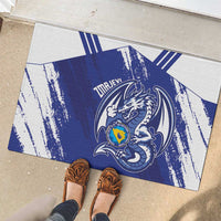 Bosnia and Herzegovina Football Rubber Doormat Go Zmajevi Mi smo uz vas Blue Version - Wonder Print Shop