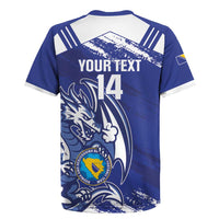 Bosnia and Herzegovina Football Custom Rugby Jersey Go Zmajevi Mi smo uz vas Blue Version - Wonder Print Shop