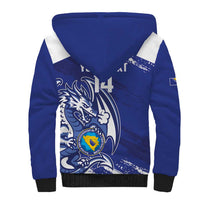 Bosnia and Herzegovina Football Custom Sherpa Hoodie Go Zmajevi Mi smo uz vas Blue Version - Wonder Print Shop