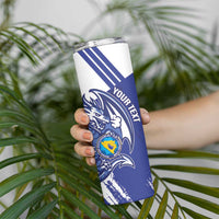 Bosnia and Herzegovina Football Custom Skinny Tumbler Go Zmajevi Mi smo uz vas Blue Version - Wonder Print Shop