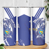 Bosnia and Herzegovina Football Custom Skinny Tumbler Go Zmajevi Mi smo uz vas Blue Version - Wonder Print Shop