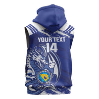 Bosnia and Herzegovina Football Custom Sleeveless Hoodie Go Zmajevi Mi smo uz vas Blue Version - Wonder Print Shop