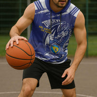 Bosnia and Herzegovina Football Custom Sleeveless Hoodie Go Zmajevi Mi smo uz vas Blue Version - Wonder Print Shop