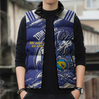 Bosnia and Herzegovina Football Custom Sleeveless Puffer Jacket Go Zmajevi Mi smo uz vas Blue Version - Wonder Print Shop