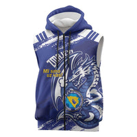 Bosnia and Herzegovina Football Custom Sleeveless Zip Hoodie Go Zmajevi Mi smo uz vas Blue Version - Wonder Print Shop