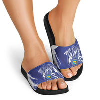 Bosnia and Herzegovina Football Slide Sandals Go Zmajevi Mi smo uz vas Blue Version - Wonder Print Shop
