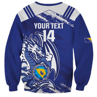 Bosnia and Herzegovina Football Custom Sweatshirt Go Zmajevi Mi smo uz vas Blue Version - Wonder Print Shop