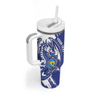 Bosnia and Herzegovina Football Custom Tumbler With Handle Go Zmajevi Mi smo uz vas Blue Version - Wonder Print Shop