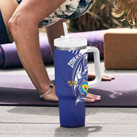 Bosnia and Herzegovina Football Custom Tumbler With Handle Go Zmajevi Mi smo uz vas Blue Version - Wonder Print Shop