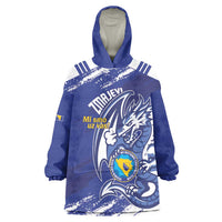 Bosnia and Herzegovina Football Custom Wearable Blanket Hoodie Go Zmajevi Mi smo uz vas Blue Version - Wonder Print Shop