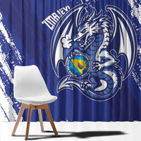 Bosnia and Herzegovina Football Window Curtain Go Zmajevi Mi smo uz vas Blue Version - Wonder Print Shop