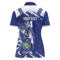Bosnia and Herzegovina Football Custom Women Polo Shirt Go Zmajevi Mi smo uz vas Blue Version - Wonder Print Shop