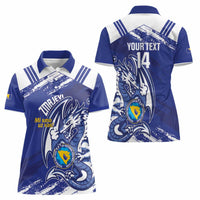 Bosnia and Herzegovina Football Custom Women Polo Shirt Go Zmajevi Mi smo uz vas Blue Version - Wonder Print Shop