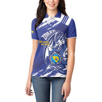 Bosnia and Herzegovina Football Custom Women Polo Shirt Go Zmajevi Mi smo uz vas Blue Version - Wonder Print Shop