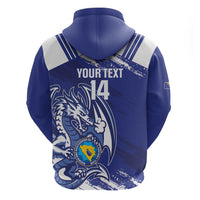 Bosnia and Herzegovina Football Custom Zip Hoodie Go Zmajevi Mi smo uz vas Blue Version - Wonder Print Shop