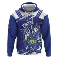 Bosnia and Herzegovina Football Custom Zip Hoodie Go Zmajevi Mi smo uz vas Blue Version - Wonder Print Shop