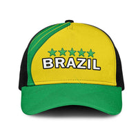 Brazil Football Mesh Trucker Cap Brasil Map Come On Canarinho Sporty Style