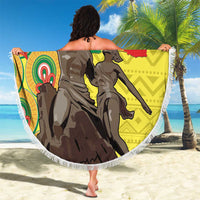 Senegal African Renaissance Monument Beach Blanket Ankara Pattern