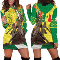 Senegal African Renaissance Monument Hoodie Dress Ankara Pattern