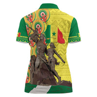 Senegal African Renaissance Monument Women Polo Shirt Ankara Pattern