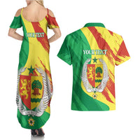 Senegal Independence Day Couples Matching Summer Maxi Dress and Hawaiian Shirt Coat Of Arms Grunge Style