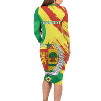 Senegal Independence Day Family Matching Long Sleeve Bodycon Dress and Hawaiian Shirt Coat Of Arms Grunge Style