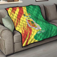 Senegal Independence Day Quilt Coat Of Arms Grunge Style