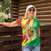 Senegal Independence Day Women Polo Shirt Coat Of Arms Grunge Style